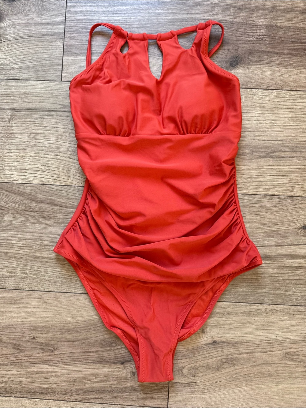 Cupshe One Piece Swimsuit High Neck Tummy Control Orange Bathing Suit Medium